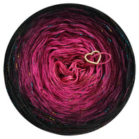 Ombreccino fuchsia, hot pink, blackberry, vino, black & colourful lurex