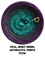 Ombreccino flow opal, night green, anthracite, purple