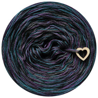 Ombreccino melange 4 ply black, anthracite, purple, night green