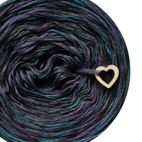 Ombreccino melange 4 ply black, anthracite, purple, night green