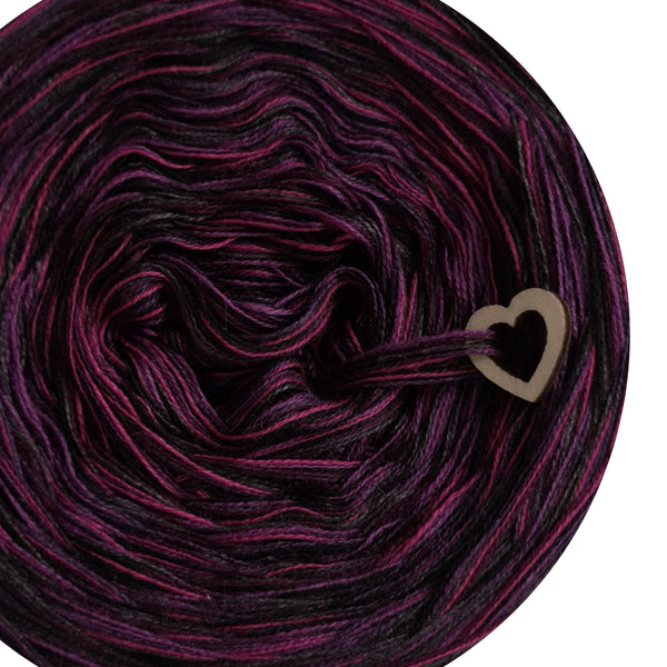 Ombreccino melange 6 ply hot pink, thistle, vino, purple, anthracite, black