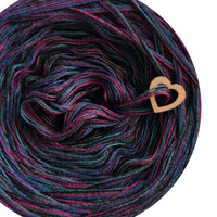 Ombreccino melange 6 ply black, anthracite, purple, night green, blackberry, midnight blue