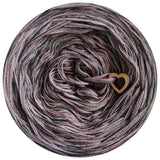 Ombreccino melange 6 ply medium grey, anthracite, violet, amethyst, dirty pink, stone