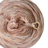 Ombreccino melange 6 ply wool white, creme, beige, peach, bouquet, dirty pink