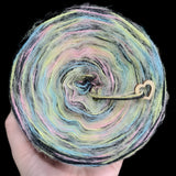 Furryccino 500m - 3 ply black & 1 ply fluffy colourful thread no4