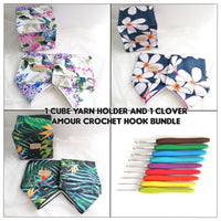 Yarn bag and Clover Amour crochet hook bundle