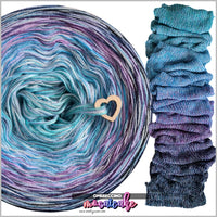 Mosaicake Mini 6 ply light petrol, crocus, stone,
nymph, dragonfly, lilac, midnight blue,
opal, capri, lupine, shadow,
riviera, caribbean blue, purple, black