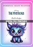 A4, A5, jpg, png, pdf, wersja neonowa, The Mysticals, planer Monsterrificakes autorstwa Woollyccino - do pobrania, do druku 