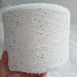 500m 3 ply wool white & 100% nylon fluffy thread with tiny colourful sequins