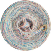 Bella 500m 4 ply melange & 100% nylon fluffy thread with tiny colourful sequins