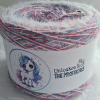 Iris 500m 4 ply melange & 100% nylon fluffy thread with tiny colourful sequins