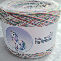 Chiara 500m 4 ply melange & 100% nylon fluffy thread with tiny colourful sequins