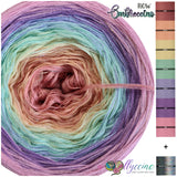 Ombreccino flow agave, bouquet, vanilla, pistachio, crocus, lilac, pink & light rainbow lurex