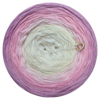 Ombreccino flow wool white, creme, baby pink, pink, amethyst