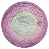 Ombreccino flow wool white, creme, baby pink, pink, amethyst