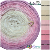 Ombreccino flow wool white, creme, baby pink, pink, amethyst