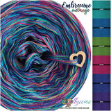 Ombreccino melange 6 ply lagoon, seablue, frog green, hot pink, indigo, lapis