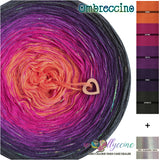 Ombreccino mango, hot pink, thistle, purple, anthracite & iridescent lurex