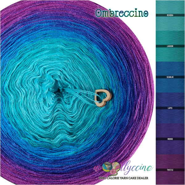 Ombreccino riviera, lagoon, seablue, lapis, indigo, thistle