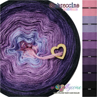 Ombreccino mandala pink, crocus, lilac, lupine, purple, black