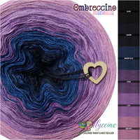 Ombreccino mandala black, shadow, midnight blue, lupine, lilac, amethyst