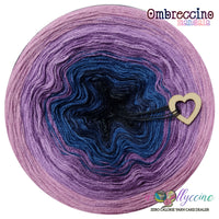 Ombreccino mandala black, shadow, midnight blue, lupine, lilac, amethyst