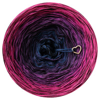 Ombreccino swirl midnight blue, purple, thistle, hot pink, fuchsia + black