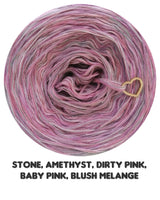 5-warstwowy Ombreccino melange stone, ametyst, brudny róż, baby pink, róż