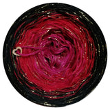 Ombreccino hot pink, red, black + gold lurex