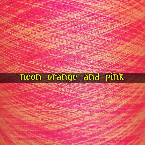 addition of neon orange/pink polyester thread