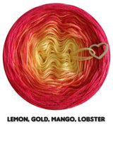 Ombreccino mandala lemon, gold, mango, lobster (the umami one)