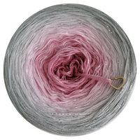 Ombreccino blush, baby pink, light grey, stone & silver lurex thread