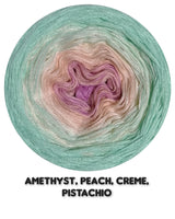 Ombreccino mandala amethyst, peach, creme, pistachio