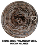 5 ply Ombreccino melange creme, beige, mud, medium grey, mocha