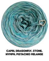 5 ply Ombreccino melange capri, dragonfly, stone, nymph, pistachio