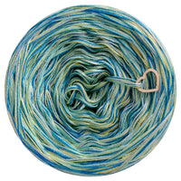 5 ply Ombreccino melange light grey, lemon, nymph, pistachio, seablue