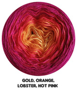 Ombreccino mandala gold, orange, lobster, hot pink