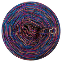 5 ply Ombreccino melange anthracite, anthracite, seablue, mango, hot pink