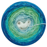 Ombreccino wool white, dragonfly, cucumber, riviera, seablue & iridescent lurex