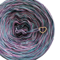 5 ply Ombreccino melange purple, violet, amethyst, dragonfly, light petrol