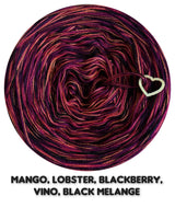 5 ply Ombreccino melange mango, lobster, blackberry, vino, black