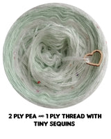 400m of 2 ply pea & 1 ply thread with tiny sequins