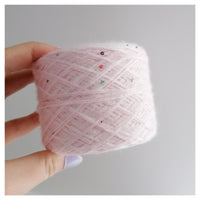 400m of 2 ply baby pink & 1 ply thread with tiny sequins