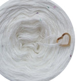 400m of 2 ply wool white & 1 ply thread with tiny sequins