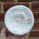 400m of 2 ply wool white & 1 ply thread with tiny sequins