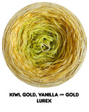 Ombreccino kiwi, gold, vanilla & gold lurex