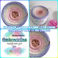 Ombreccino peach, baby pink, creme, light grey, crocus