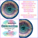 Ombreccino riviera, dragonfly, crocus, baby pink, creme, seablue + gold lurex