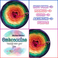 Ombreccino hot pink, mango, gold, abs!nthe, purple