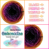 Ombreccino black, purple, thistle, brick, kurkuma